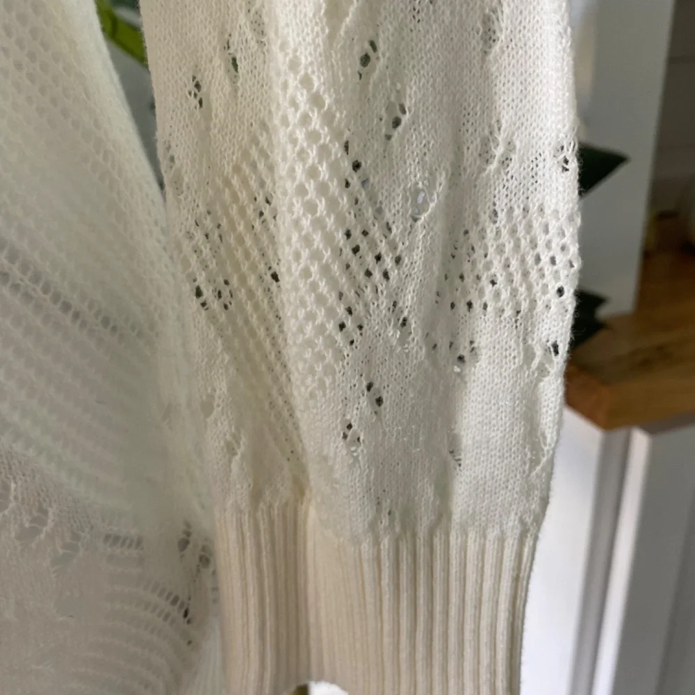 AB Studio White Cardigan Sz M - Picture 4 of 8